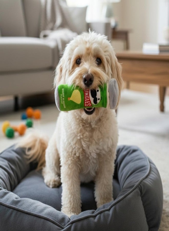 eolo Pringles Squeaky Dog Toy | Fun Plush Chew & Fetch Toy with Built-in Squeaker | Durable & Pet-Safe Dog Toy for Active Play (Green) - Image 2